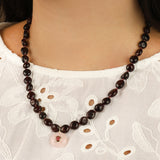 Garnet Mosaic Inlay Pendant Necklace