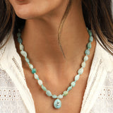 Amazonite Mosaic Inlay Pendant Necklace