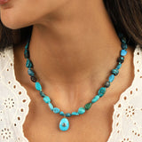 Chrysocolla Mosaic Inlay Pendant Necklace