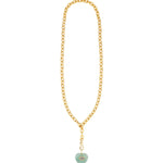 Amazonite & Amethyst Heart Y Necklace 14k Gold Plated, Amazonite, Amethyst