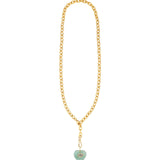 Amazonite & Amethyst Heart Y Necklace 14k Gold Plated, Amazonite, Amethyst