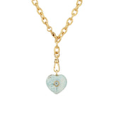 Larimar & Blue Topaz Heart Y Necklace