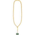 Malachite & Blue Topaz Heart Y Necklace 14k Gold Plated, Malachite, Blue Topaz