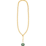 Malachite & Blue Topaz Heart Y Necklace 14k Gold Plated, Malachite, Blue Topaz