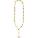 Moonstone & White Topaz Heart Y Necklace 14k Gold Plated, Moonstone, White Topaz