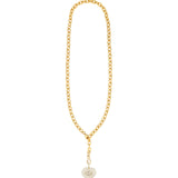 Moonstone & White Topaz Heart Y Necklace 14k Gold Plated, Moonstone, White Topaz