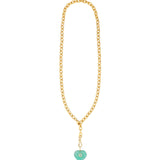 Amazonite & Blue Topaz Heart Y Necklace 14k Gold Plated, Amazonite, Blue Topaz