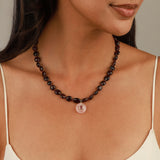 Charm Society-Garnet Mosaic Inlay Pendant Necklace-Necklaces-Blue Ruby Jewellery-Vancouver Canada