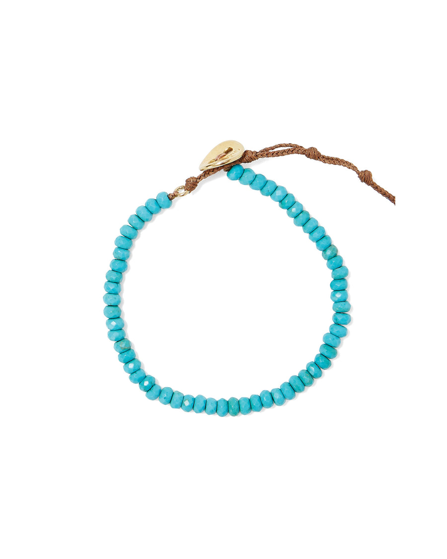 1 Row Tuquoise Beaded Bracelet 18k Gold Vermeil, Turquoise