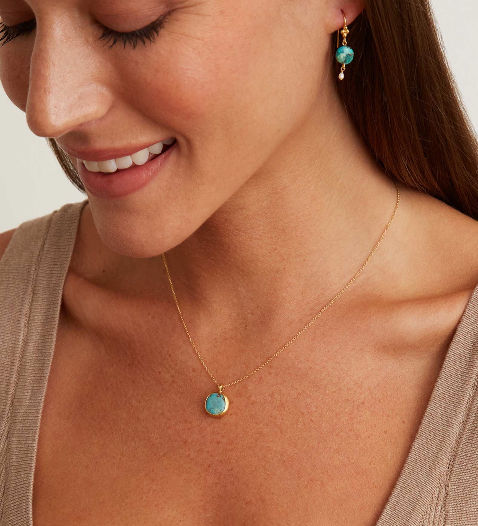 Sardina Necklace 18k Gold Vermeil, Turquoise