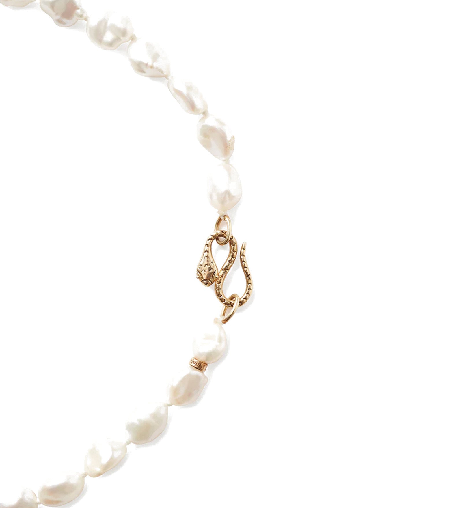 Chan Luu-Keshi Pearl Cobra Necklace-Necklaces-Blue Ruby Jewellery-Vancouver Canada