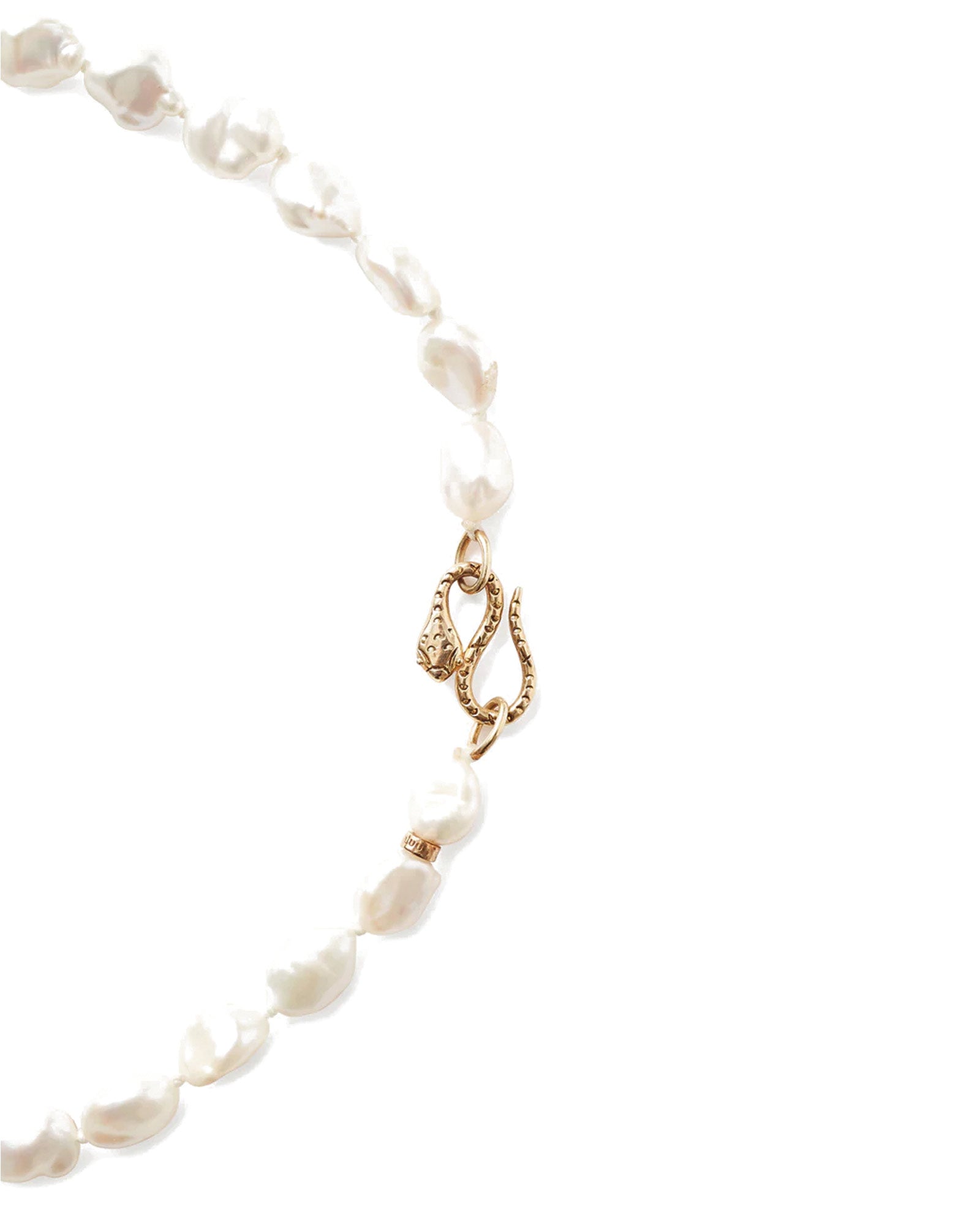Chan Luu-Keshi Pearl Cobra Necklace-Necklaces-Blue Ruby Jewellery-Vancouver Canada
