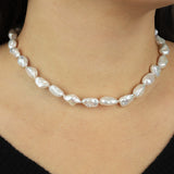 Chan Luu-Keshi Pearl Cobra Necklace-Necklaces-Blue Ruby Jewellery-Vancouver Canada