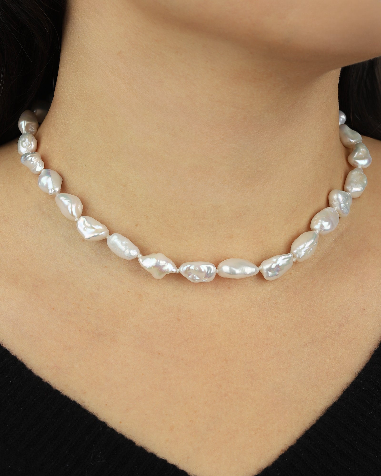 Chan Luu-Keshi Pearl Cobra Necklace-Necklaces-Blue Ruby Jewellery-Vancouver Canada