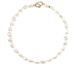 Keshi Pearl Cobra Necklace 18k Gold Vermeil, White Pearl