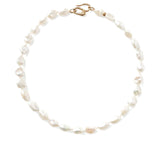 Keshi Pearl Cobra Necklace 18k Gold Vermeil, White Pearl