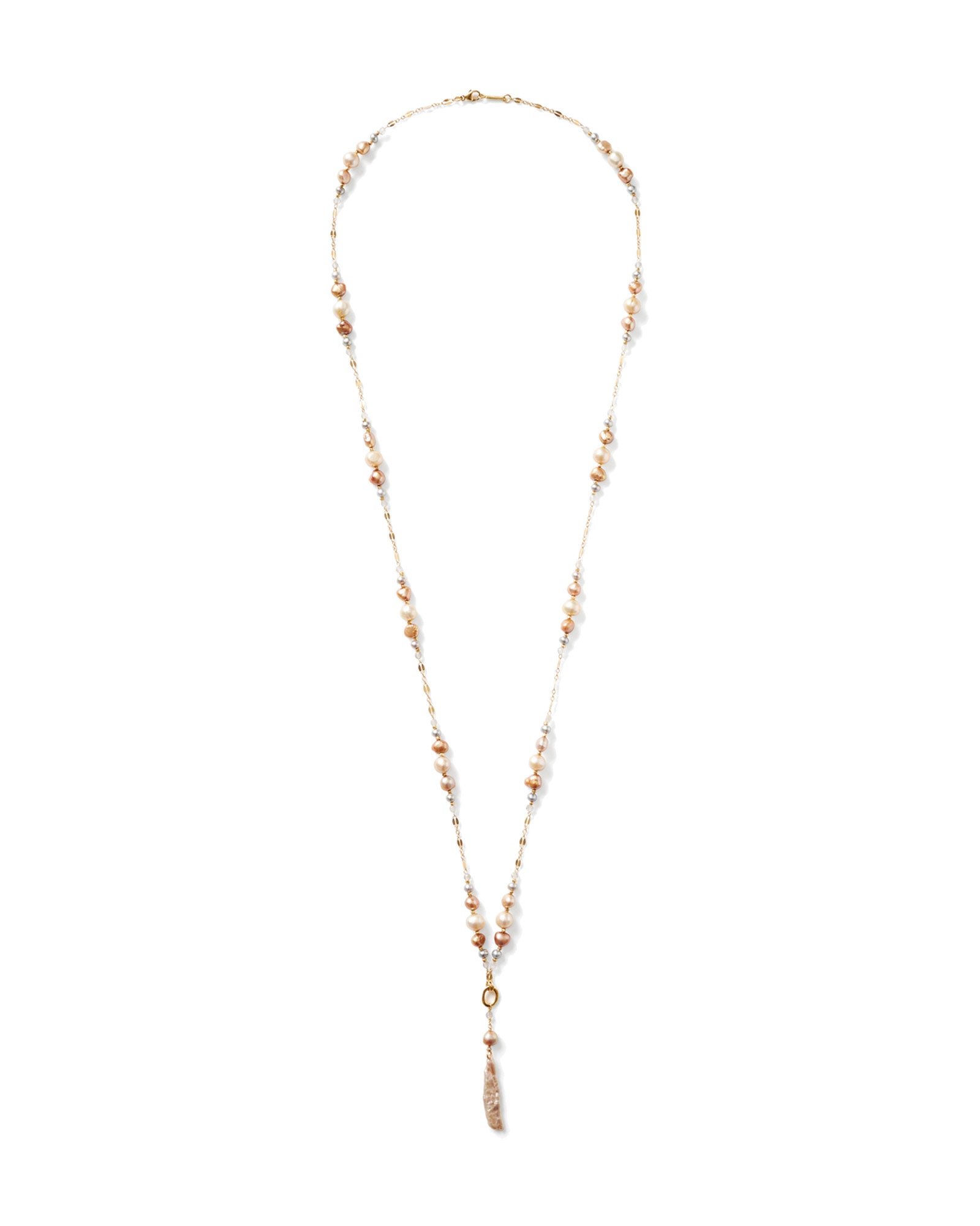 Pearl Penina Pendant Necklace 18k Gold Vermeil, Champagne Pearl