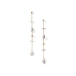 Mixed Pearl Drop Earrings 18k Gold Vermeil, Grey Pearl