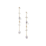 Mixed Pearl Drop Earrings 18k Gold Vermeil, Grey Pearl