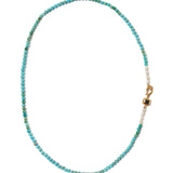 Santos Necklace 18k Gold Vermeil, Turquoise, White Pearl