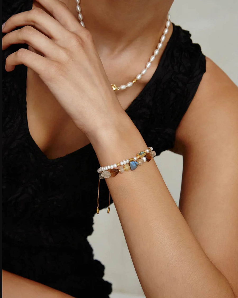 Viola Bracelet 18k Gold Vermeil, Rutilated Quartz