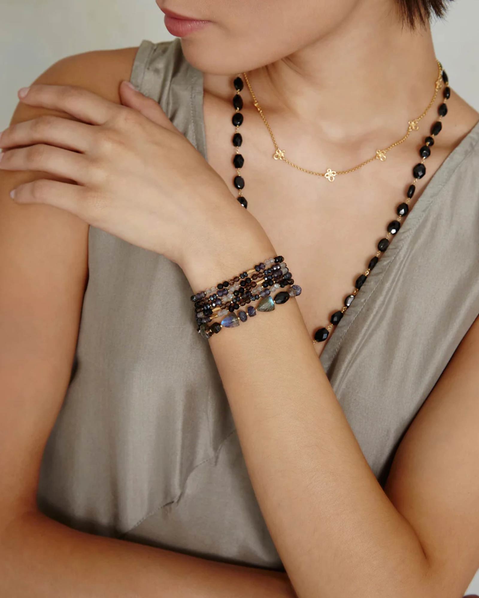 Viola Bracelet 18k Gold Vermeil, Iolite