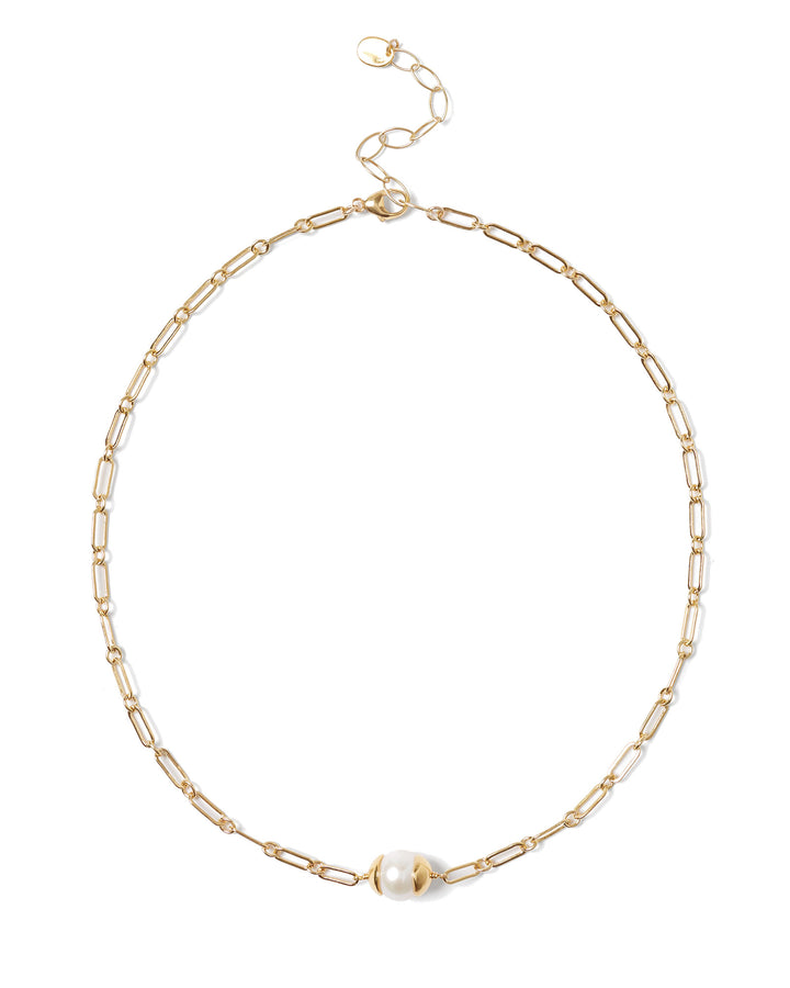Maribel Necklace 18k Gold Vermeil, White Pearl