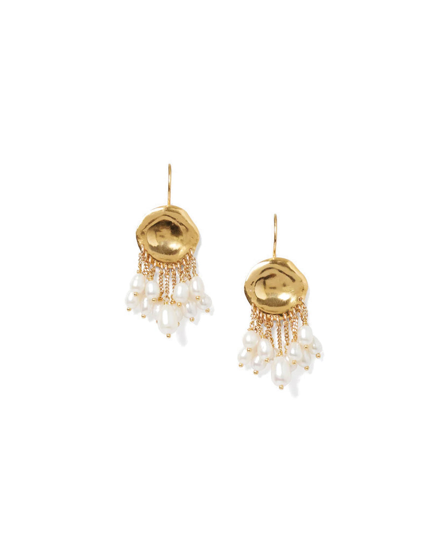 Medusa Earrings 18k Gold Vermeil, White Pearl