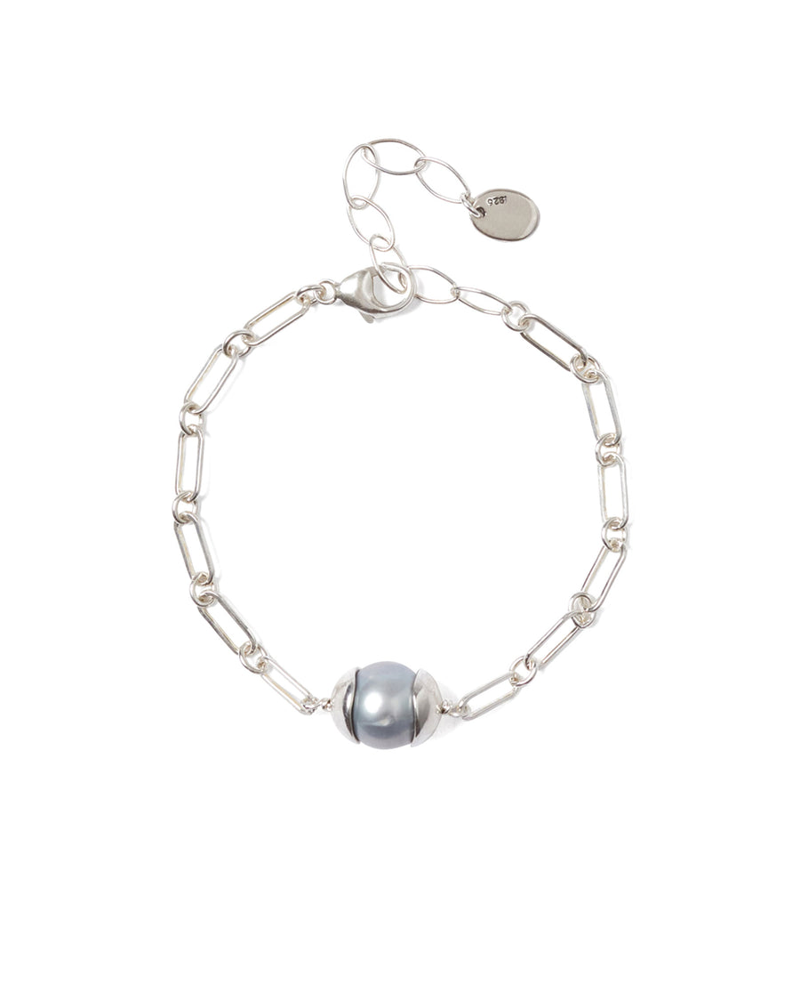 Maribel Bracelet Sterling Silver, Grey Pearl