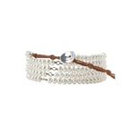 5 Wrap White Pearl Bracelet Sterling Silver, White Pearl