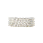5 Wrap White Pearl Bracelet Sterling Silver, White Pearl