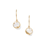 October Birthstone Earrings 18k Gold Vermeil, Opal Crystal