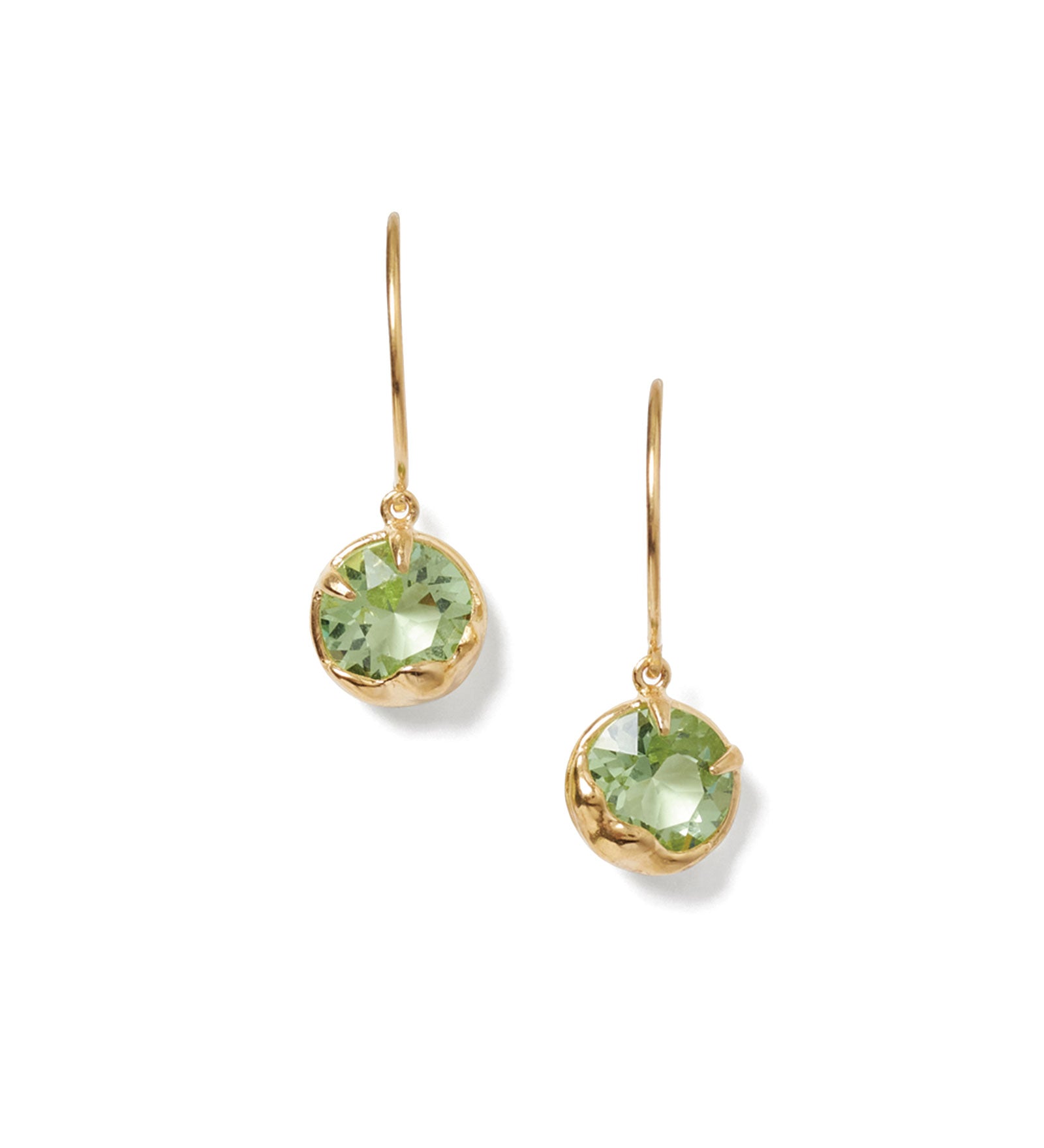 August Birthstone Earrings 18k Gold Vermeil, Peridot Crystal