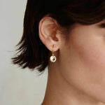 April Birthstone Earrings 18k Gold Vermeil, Diamond Crystal