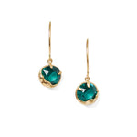 May Birthstone Earrings 18k Gold Vermeil, Emerald Crystal
