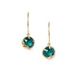 May Birthstone Earrings 18k Gold Vermeil, Emerald Crystal