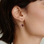 February Birthstone Earrings 18k Gold Vermeil, Amethyst Crystal