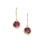 February Birthstone Earrings 18k Gold Vermeil, Amethyst Crystal