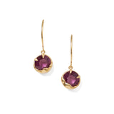 February Birthstone Earrings 18k Gold Vermeil, Amethyst Crystal