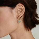 Chan Luu-March Birthstone Earrings-Earrings-18k Gold Vermeil, Aquamarine Crystal-Blue Ruby Jewellery-Vancouver Canada