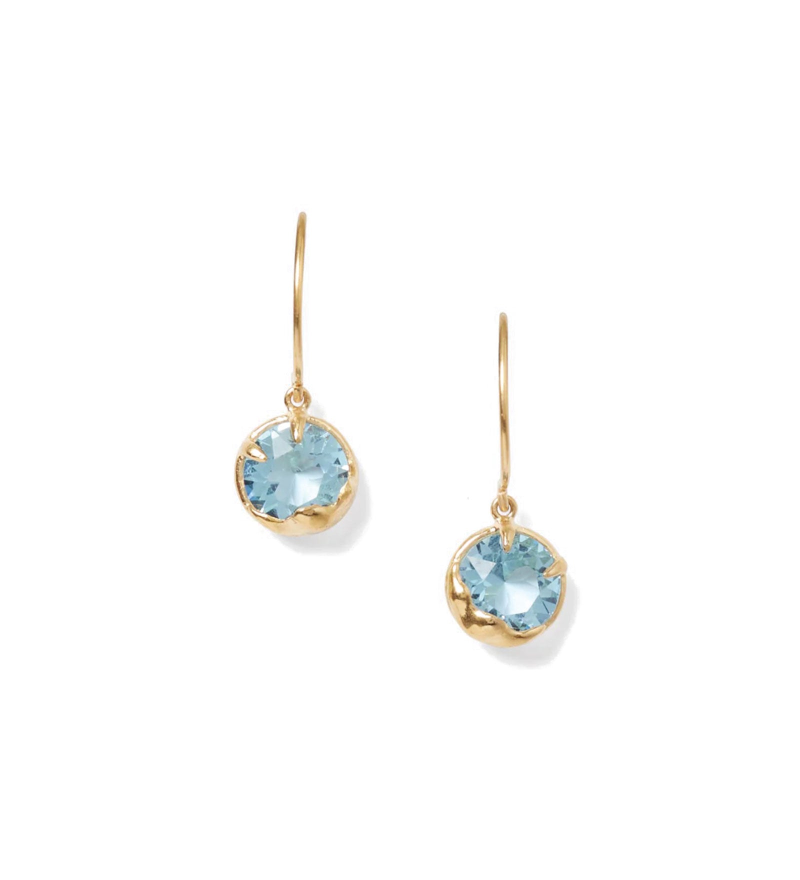 Chan Luu-March Birthstone Earrings-Earrings-18k Gold Vermeil, Aquamarine Crystal-Blue Ruby Jewellery-Vancouver Canada