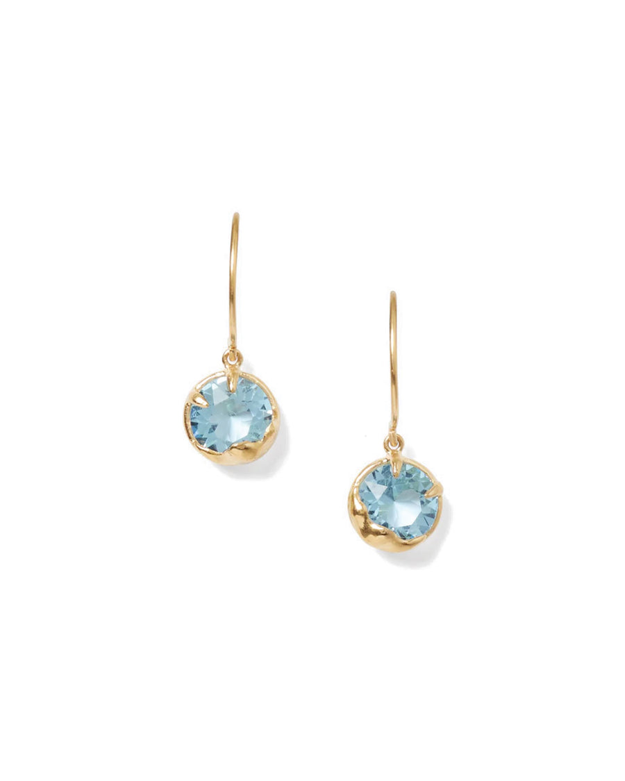 Chan Luu-March Birthstone Earrings-Earrings-18k Gold Vermeil, Aquamarine Crystal-Blue Ruby Jewellery-Vancouver Canada