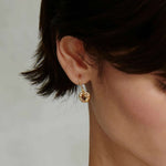 November Birthstone Earrings 18k Gold Vermeil, Topaz Crystal