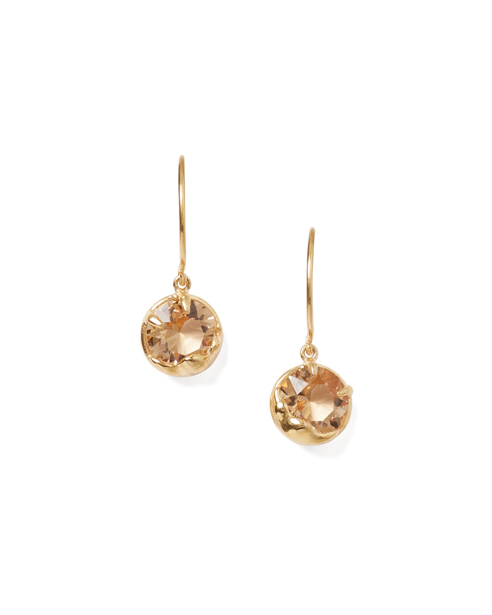 November Birthstone Earrings 18k Gold Vermeil, Topaz Crystal