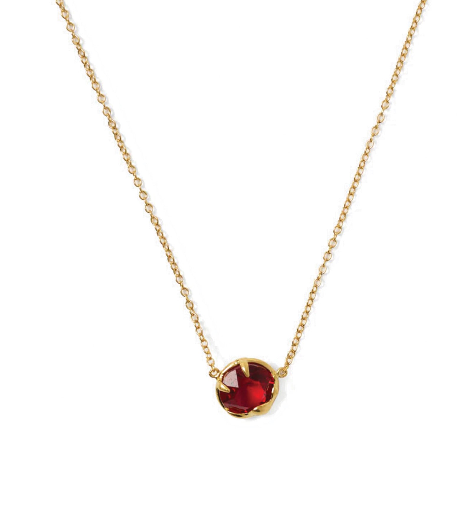 Chan Luu-January Birthstone Necklace-Necklaces-18k Gold Vermeil, Garnet Crystal-Blue Ruby Jewellery-Vancouver Canada