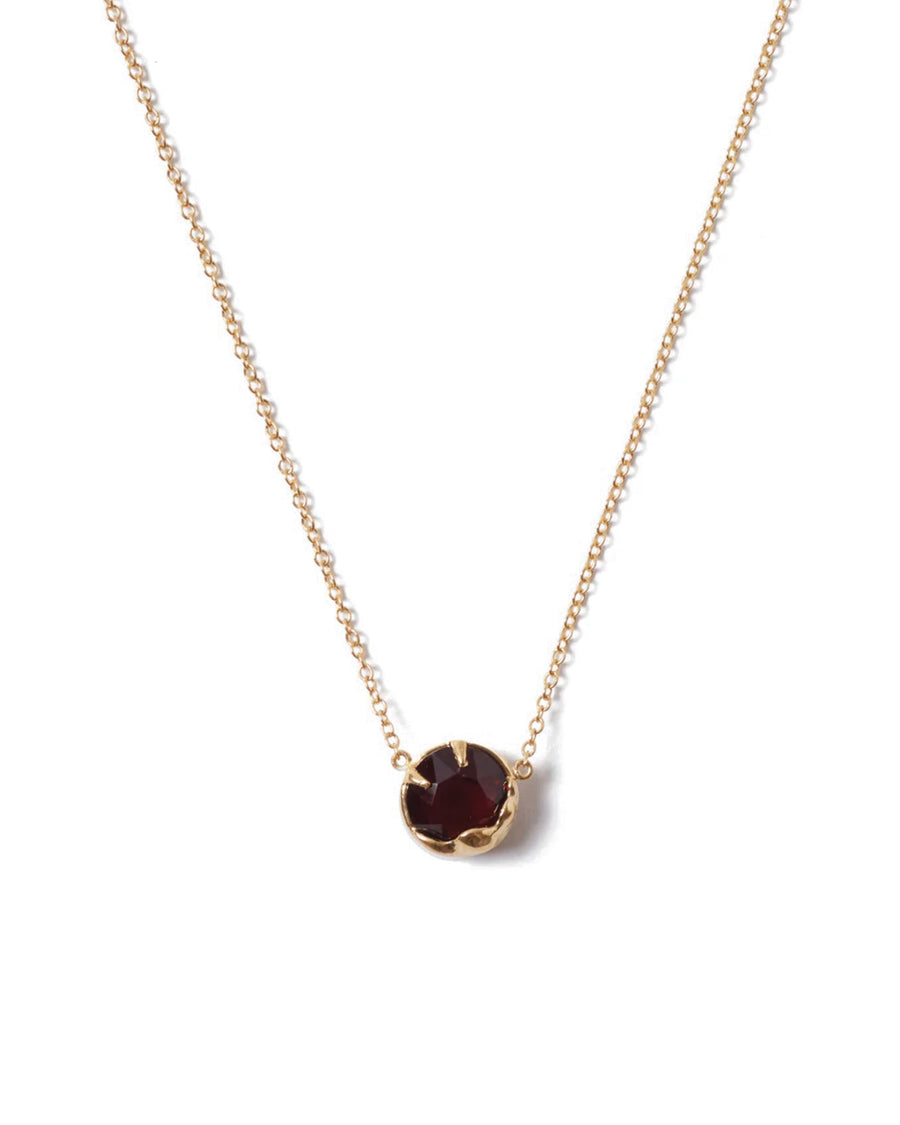 January Birthstone Necklace 18k Gold Vermeil, Garnet Crystal