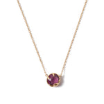 February Birthstone Necklace 18k Gold Vermeil, Amethyst Crystal