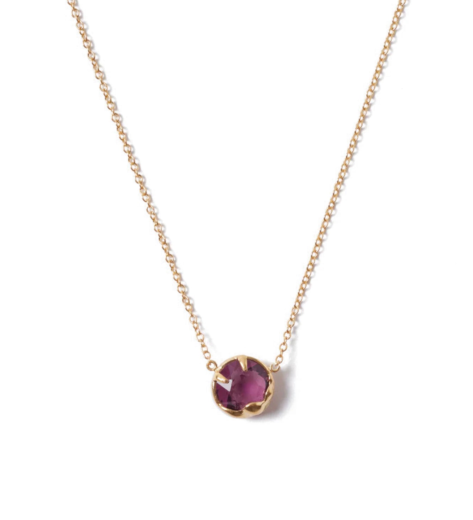 February Birthstone Necklace 18k Gold Vermeil, Amethyst Crystal