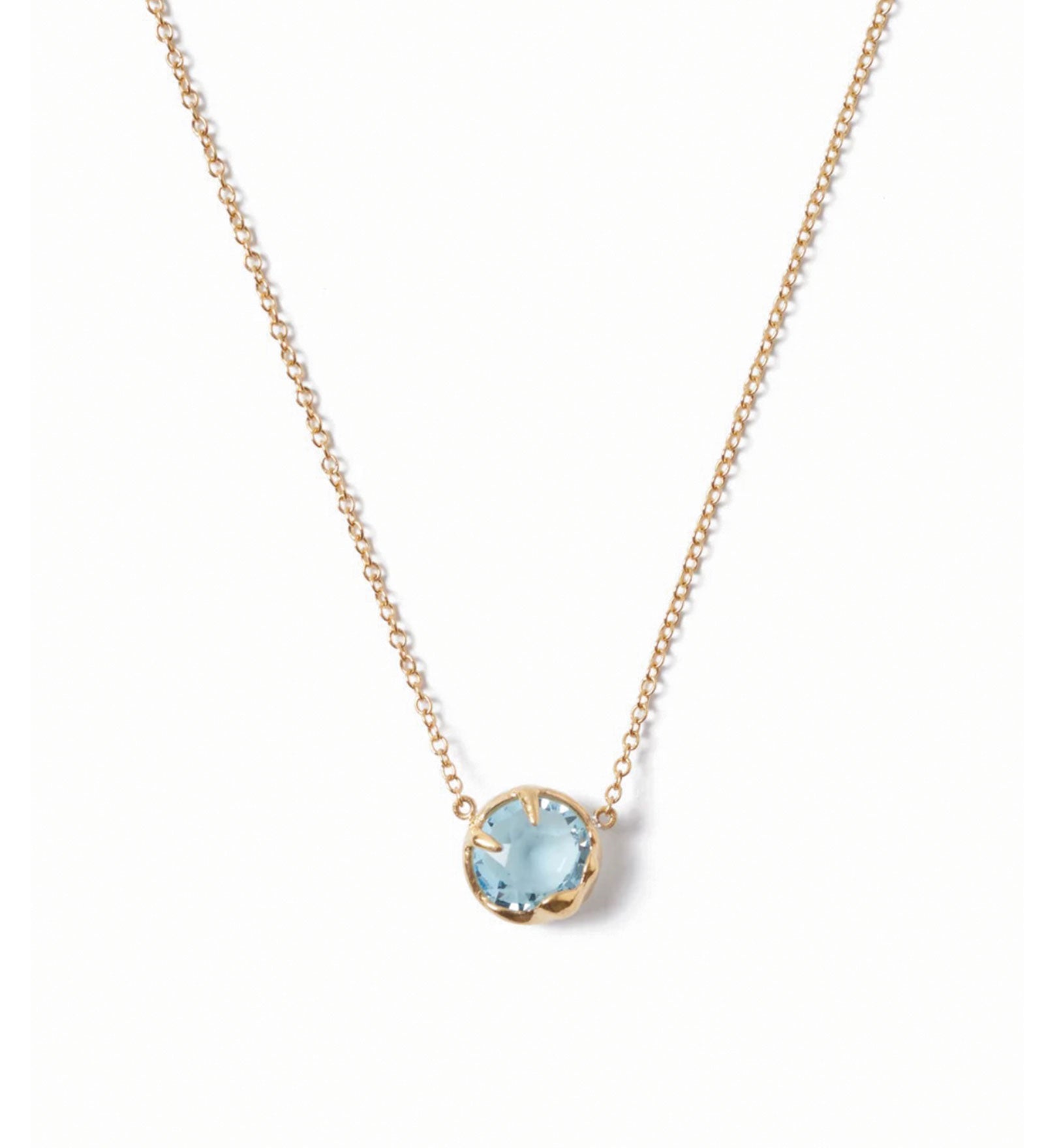 March Birthstone Necklace 18k Gold Vermeil, Aquamarine Crystal