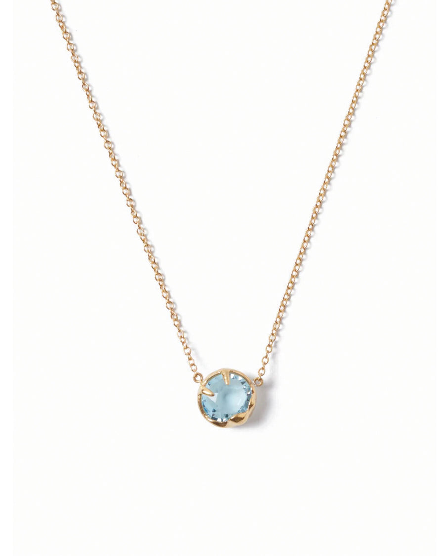 March Birthstone Necklace 18k Gold Vermeil, Aquamarine Crystal